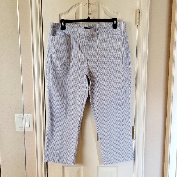 Light Blue And White Striped Pants By Hilary Radley XXL - Picture 1 of 10